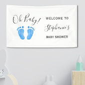 Oh Baby Blue Welcome Baby shower Spandoek