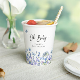 Oh Baby Blue Wilde Bloem Baby Borrel Papieren Bekers