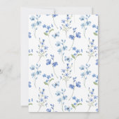 Oh Baby Blue Wildflower Baby shower Kaart (Achterkant)