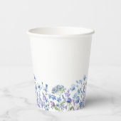 Oh Baby Blue Wildflower Baby shower Papieren Bekers (Achterkant)