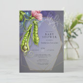 Oh Baby Blue - Zoete erwten in een Baby shower met Kaart (Staand voorkant)