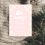 Oh Baby! Blush Pink Floral Baby shower Uitnodiging