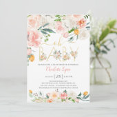 Oh Baby Blush Pink Gold Floral Baby shower Kaart (Staand voorkant)