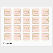 Oh Baby Blush Pink Gold Glitter Baby shower Vierkante Sticker (Vel)