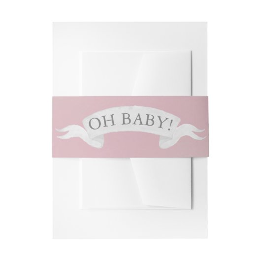 "Oh baby!" Blush PinkTwinkle Little Star Uitnodigingen Wikkel (Voorkant Voorbeeld)