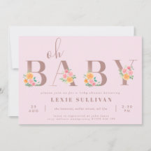 Oh Baby Blush Roze en Oranje Rozen Baby shower