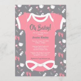 Oh Baby! Bodysuit baby meisje douche uitnodiging