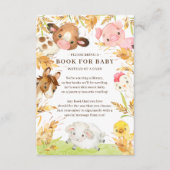 Oh Baby boek voor het Baby shower van landbouwhuis Informatiekaartje (Voorkant)