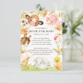 Oh Baby boek voor het Baby shower van landbouwhuis Informatiekaartje (Staand voorkant)