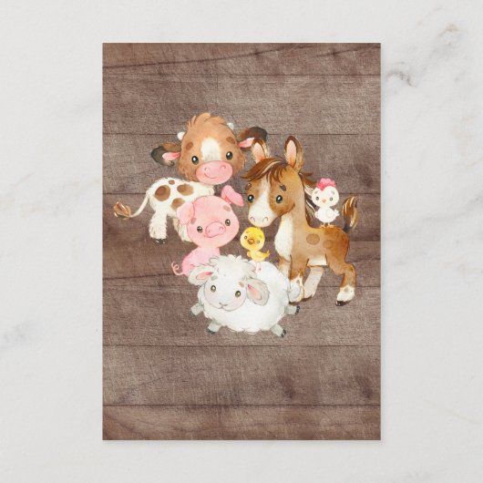 Oh Baby boek voor het Baby shower van landbouwhuis Informatiekaartje (Achterkant)