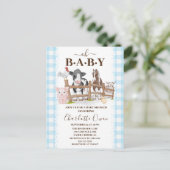 Oh Baby Boerderij Land Baby shower Uitnodiging (Staand voorkant)