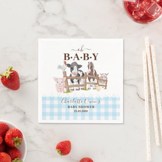 Oh Baby Boerderijdieren Barnyard Baby Shower Serve Servet (Insitu)