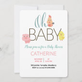 Oh Baby boerderijdieren Rustisch Baby shower Kaart (Voorkant)