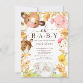 Oh Baby boerderijdieren verhitten uitnodiging (Voorkant)