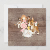 Oh Baby boerderijdieren verhitten uitnodiging (Achterkant)