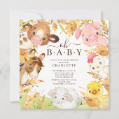 Oh Baby boerderijdieren verhitten uitnodiging (Voorkant)