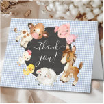 Oh Baby boerendieren Baby shower Dank je wel Bedankkaart<br><div class="desc">Schattig Oh Baby dierenontwerp met de zoetste koe,  paard,  varken,  kip,  baby en schapen. Bezoek onze winkel om ons hele collectie in dit ontwerp te uitzichten</div>