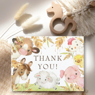 Oh Baby boerendieren Baby shower Dank je wel Briefkaart