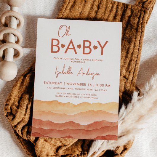 Oh Baby Boho Baby shower Kaart