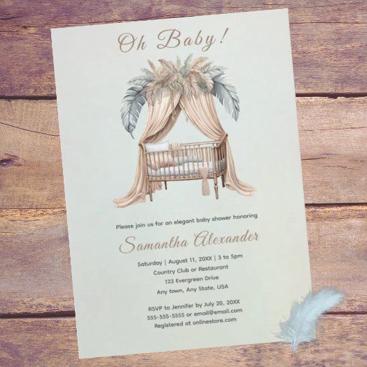 Oh Baby boho baby shower Kaart