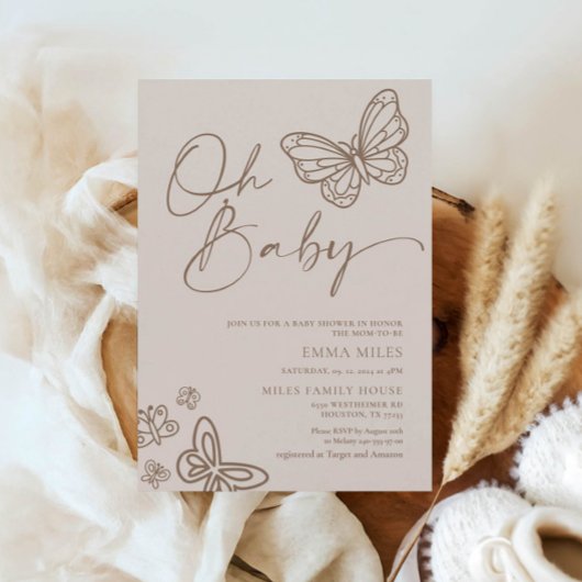 Oh Baby Boho Baby Shower Uitnodiging