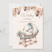 Oh Baby Boho Baby Wieg Veren Boho Baby shower Kaart (Voorkant)