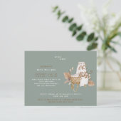 Oh Baby Boho Bassinet Sage Virtual Shower Aankondigingskaart (Staand voorkant)