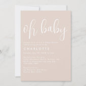 Oh Baby Boho Beige Gender Neutraal Baby shower Kaart (Voorkant)