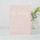 Oh Baby Boho Beige Gender Neutraal Baby shower Kaart (Staand voorkant)