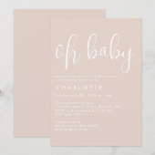 Oh Baby Boho Beige Gender Neutraal Baby shower Kaart (Voorkant / Achterkant)