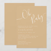 Oh Baby Boho Beige Gender Neutraal Baby shower Kaart (Voorkant / Achterkant)