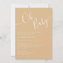 Oh Baby Boho Beige Gender Neutraal Baby shower Kaart