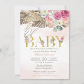 OH BABY Boho Bloemen Pampas & Palm Meisje Shower U Kaart (Voorkant)