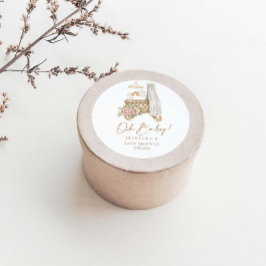 Oh Baby Boho Bloemen Wieg Bassinet Baby shower Ronde Sticker