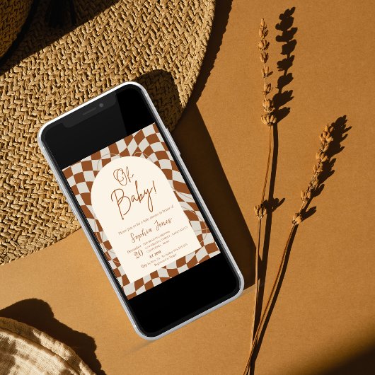 Oh Baby! Boho Checkered | Gingham | BABY SHOWER I Kaart