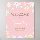 Oh Baby Boho Daisy Baby shower Welkom Poster (Voorkant)