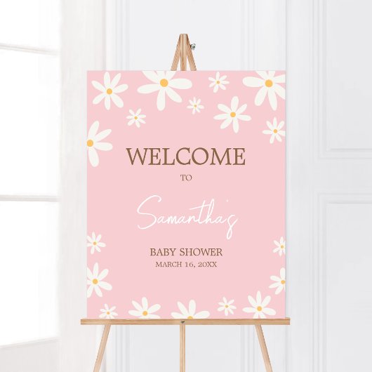 Oh Baby Boho Daisy Baby shower Welkom Poster