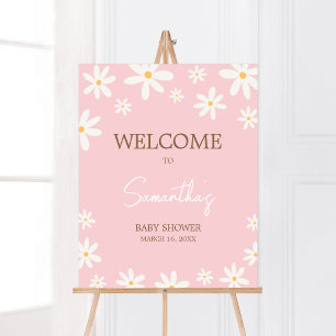 Oh Baby Boho Daisy Baby shower Welkom Poster