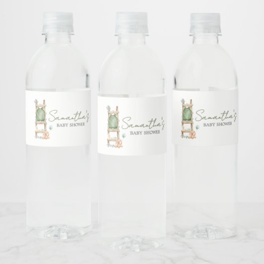 Oh Baby Boho Eucalyptus Baby shower Waterfles Etiket (Flessen)
