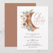 Oh Baby Boho Gender Neutral Baby shower Uitnodigin Kaart (Voorkant / Achterkant)