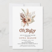 Oh Baby Boho Geslachtsneutrale Babyshower Uitnodig Kaart (Voorkant)