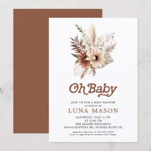 Oh Baby Boho Geslachtsneutrale Babyshower Uitnodig Kaart