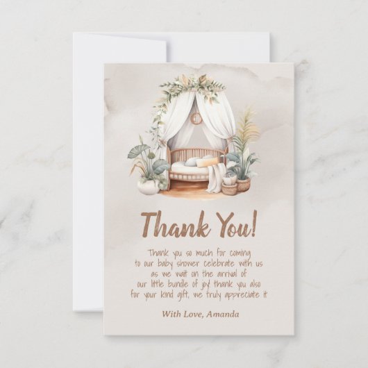 Oh Baby Boho kinderkamer nook Baby shower Bedankkaart (Voorkant)