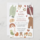 Oh Baby Boho Kleding Speelgoed Jongen Baby shower Kaart (Voorkant)