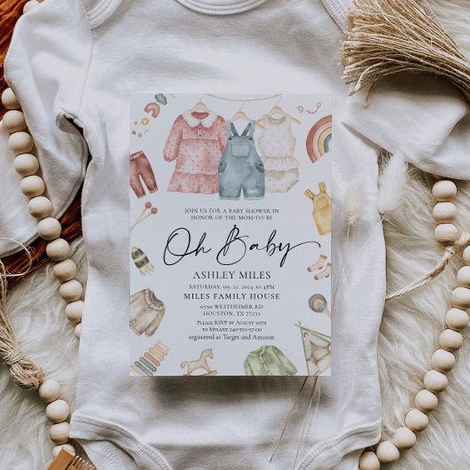 Oh Baby Boho Kleren Baby Shower Uitnodiging
