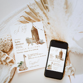 Oh Baby Boho Modern Genderneutraal Baby shower Kaart