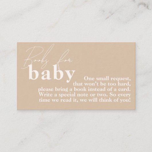 Oh Baby Boho Modern Simple Baby shower book Informatiekaartje (Voorkant)