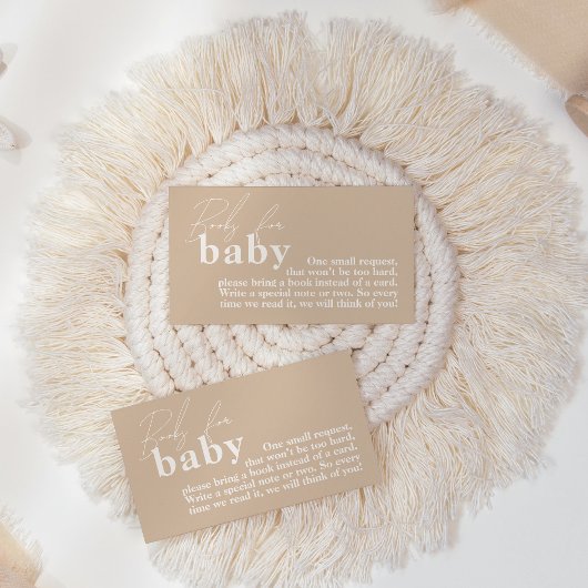 Oh Baby Boho Modern Simple Baby shower book Informatiekaartje