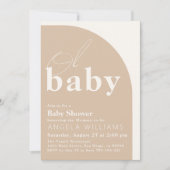 Oh Baby Boho Modern Simple Baby shower Kaart (Voorkant)