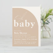 Oh Baby Boho Modern Simple Baby shower Kaart (Staand voorkant)